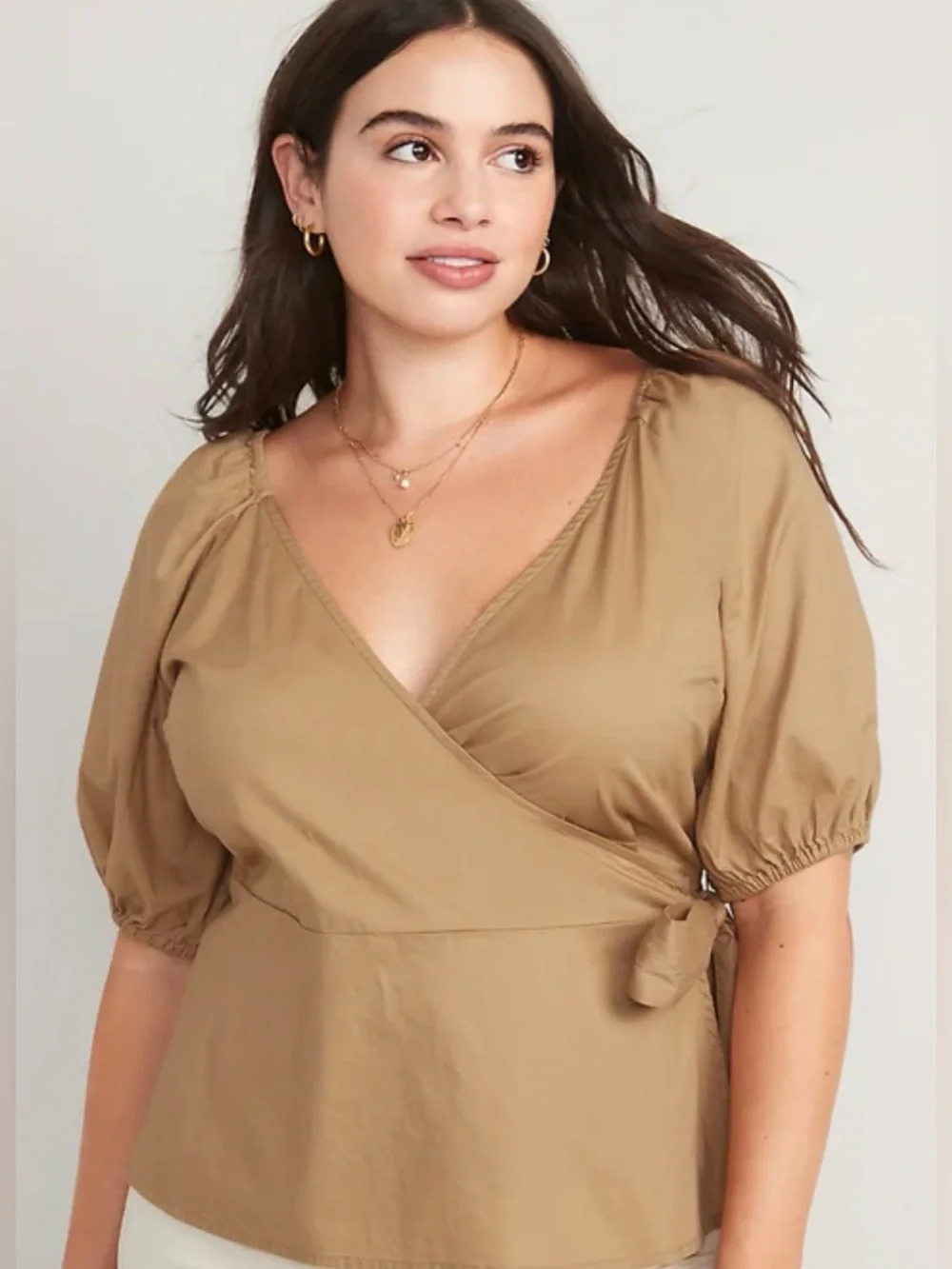 Old Navy Tan Wrap shirt XL